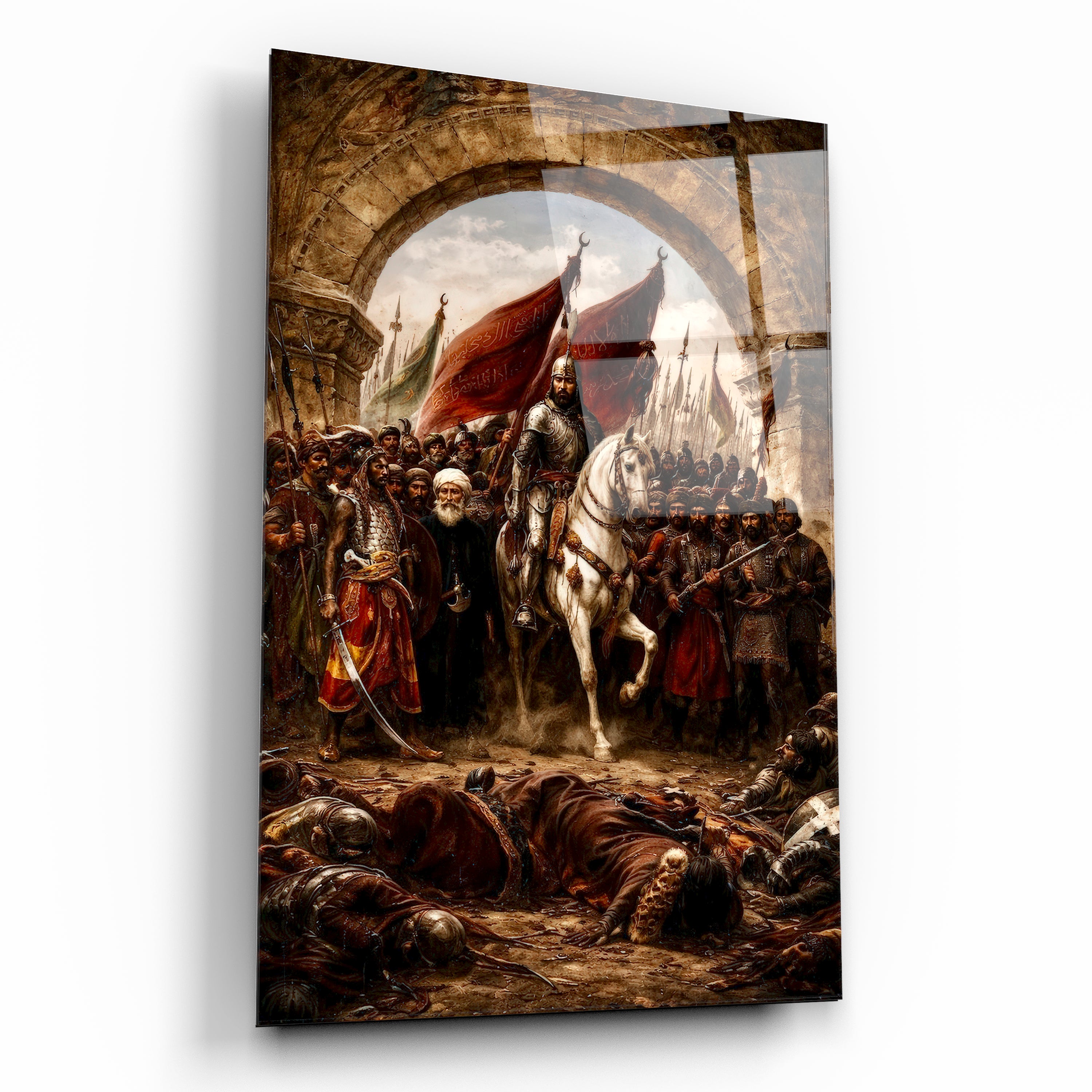 Fatih Sultan Mehmet İstanbul'un Fethi cam duvar tablosu Tablodecor