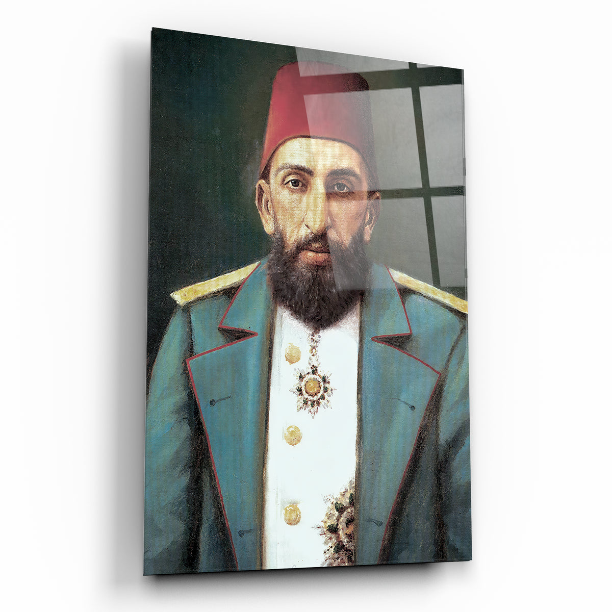 Sultan II. Abdülhamid portresi cam duvar tablosu Tablodecor Ürün ana görseli